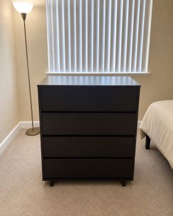 Black 4-Drawer Dresser – Must Go