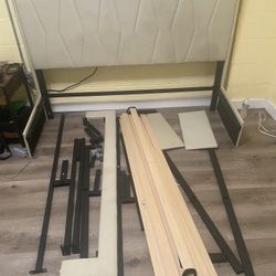 Anctor 62.2-in W Beige Queen Bed Frame with 3 Drawers and Storage Headboard