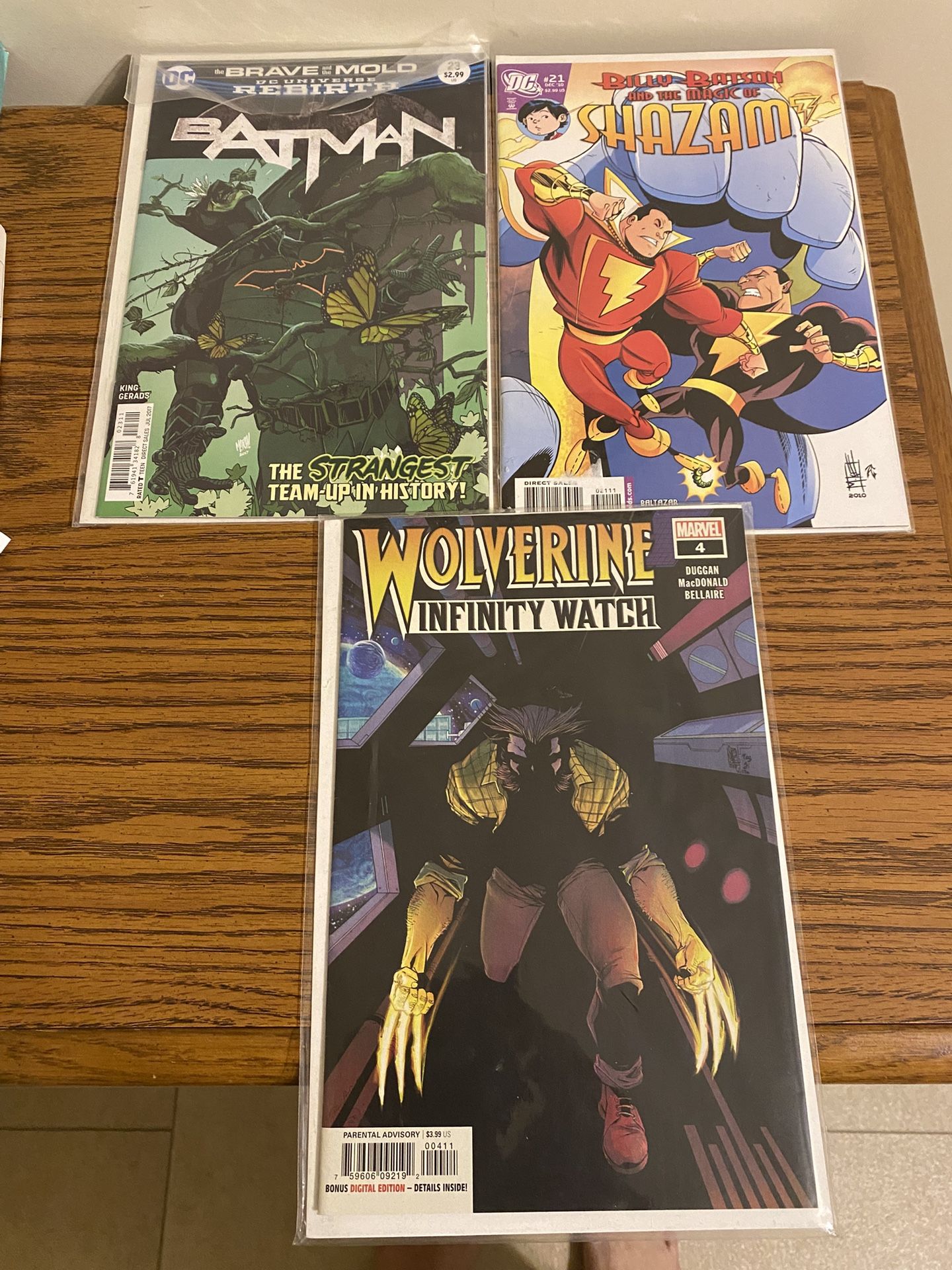 Three New Comic Books In Plastic Sleeves