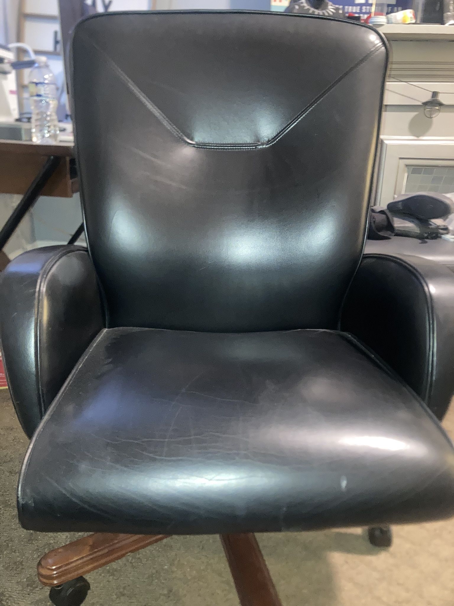 Black Leather Desk Chair