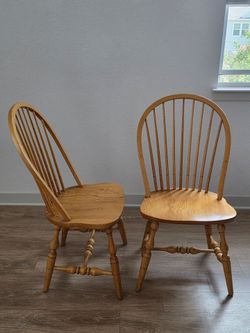 Solid Wood Dining Chairs Set of 2 – Oak Kitchen Chairs, Farmhouse Dining Room Chairs