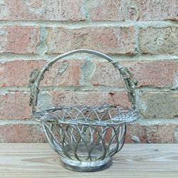 Vintage Godinger Vineyard Pierced Handled Basket 