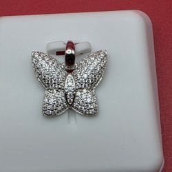 Butterfly Moissanite Pendant | Rhodium-Plated Solid 925 Silver | 1.00 CTW