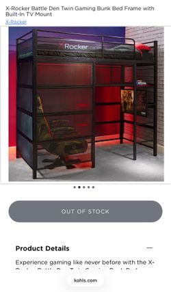 X Rocker twin loft bunk bed gaming bed