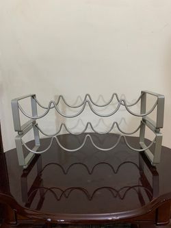 Silver Metal Stacking Wine Racks w/Legs