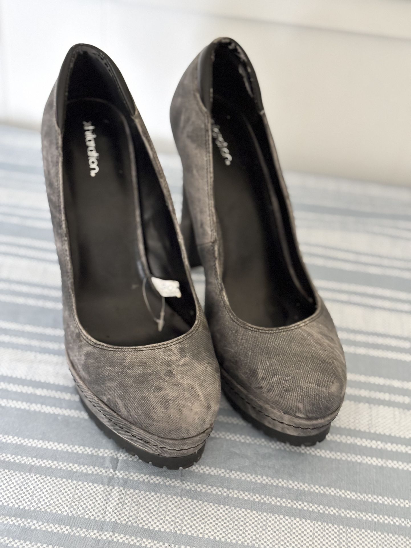 Gray Glitter High Heels