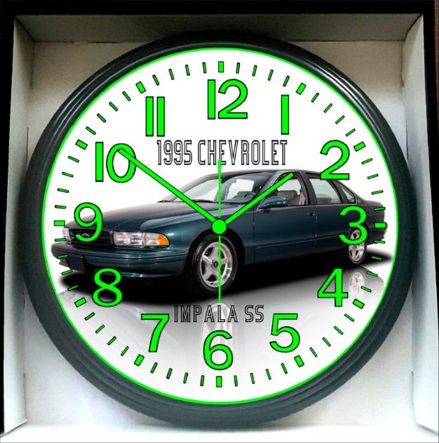 1995 Chevrolet Impala SS Glow In The Dark Wall Clock New!