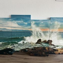 Decor Waves Striking Rock In Ocean