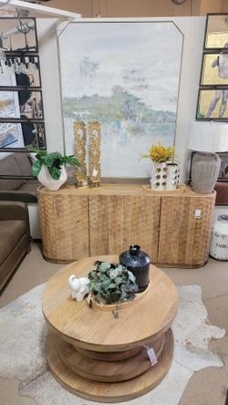 Transitional Natural Four Door Sideboard, TV Stand, Server, Console...