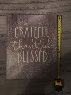 Greatful Thankful Blessed Canvas