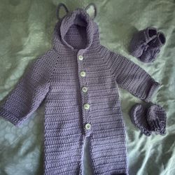 Mameluco Tejido A Crochet Talla 3/6 Todo El Set $60