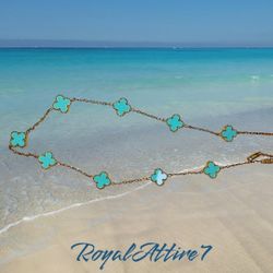 Turquoise Clover Necklace 