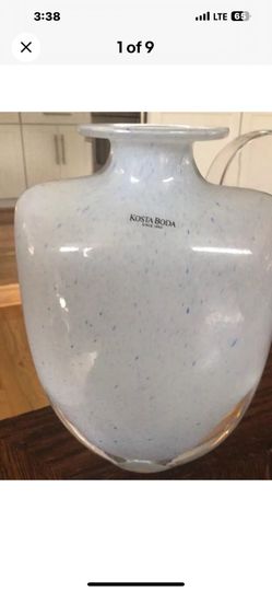 1988 Swedish KOSTA BODA Art Glass “Swing” VASE designer Kjell Engman * Art Deco