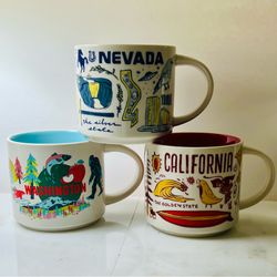 3 Starbucks Been There Series Collection WA, CA, NV