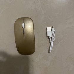 Bluetooth Wireless Charging Mouse, Portable, Luminous (LED)2.4G, USB, Tablet, Phone, Laptop PC Windows. Computer. Gold color. Home pick up. 