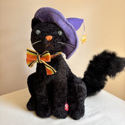 Halloween Cat Decoration With Meowing Sound