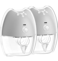 Bellababy Double Wearable Breast Pump (Gray-2Pcs) Hands Free