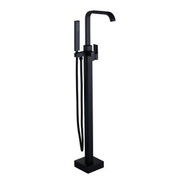 Floor Mounted Freestanding Tub Filler with Diverter and Handshower
