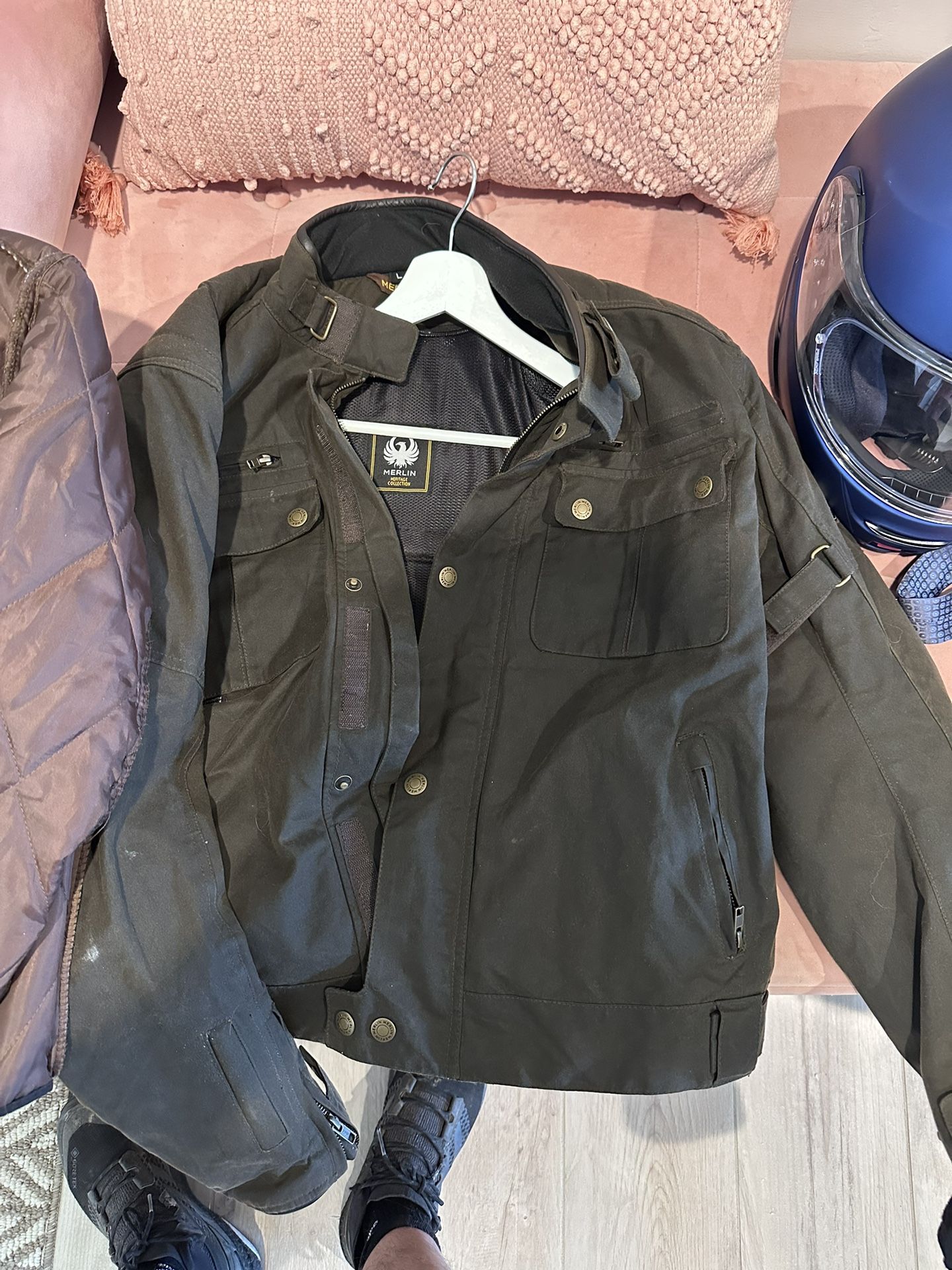 Merlin Barton II Wax Cotton Motorcycle Jacket, Large