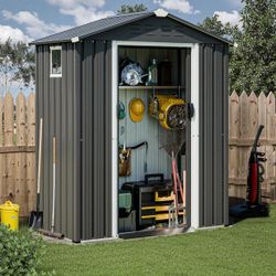 5x3 FT Metal Outdoor Garden Storage Shed,Waterproof Metal Garden Sheds