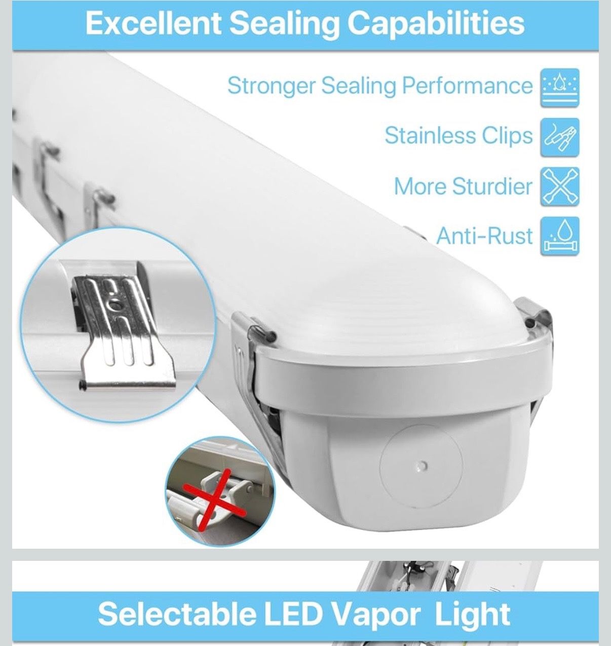 8ft LED Vapor Lights