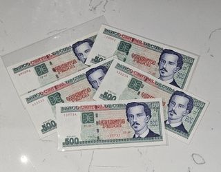 500 Pesos 2023 Cuba 5 Billetes Series Coleccionables UNC