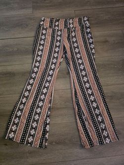 Boho Print Wide-Leg Pants