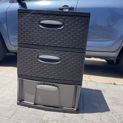 three Drawer Plastic Dresser, Storage Cab