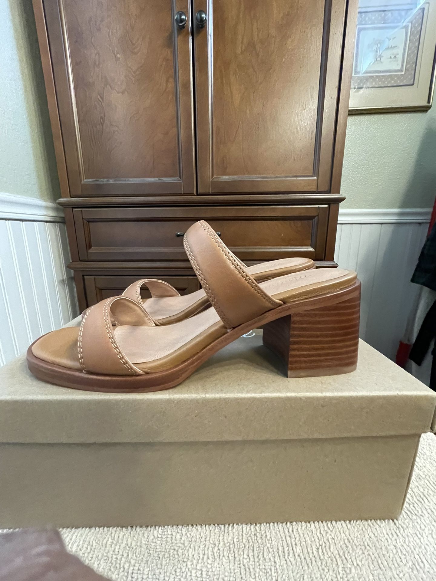 Camel Leather Mules By Madewell