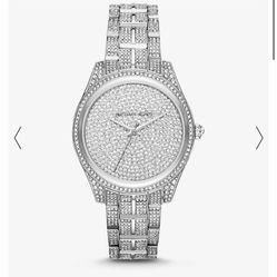 Michael Kors Sold Out Lauryn Pavè Silver Diamond Watch