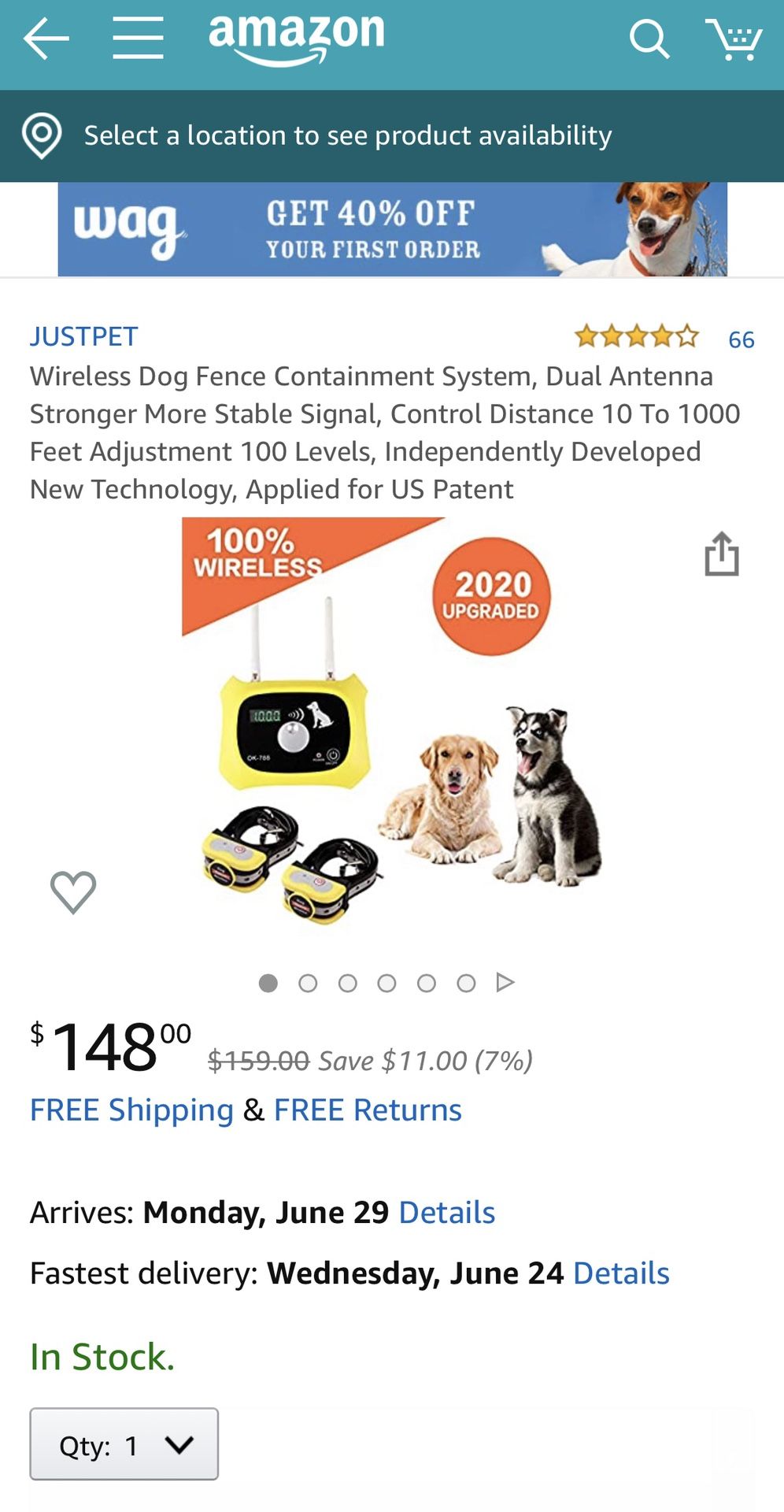 Wireless Dog Fence Containment System, Dual Antenna Stronger More Stable Signal, Control Distance 10 To 1000 Feet Adjustment 100 Levels, Independentl