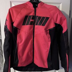 Women’s XL - Icon Hooligan Riding Jacket (pink/black)