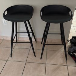 Counter Height Metal Barstool Heavy-Duty Fixed Height High Chair with Back and Footrest 300-Pound 