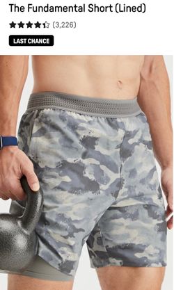 Men's FABLETICS The Fundamental Short (Lined) -Grey Camo