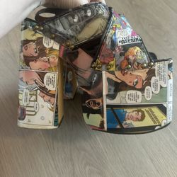 Rare Luichiny 90s Vintage Comic Book Heels Size 6