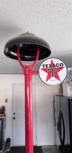Texaco Gas Station Lamp Post with Sign