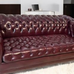 Free Delivery Hancock & Moore Leather Chesterfield Couch 