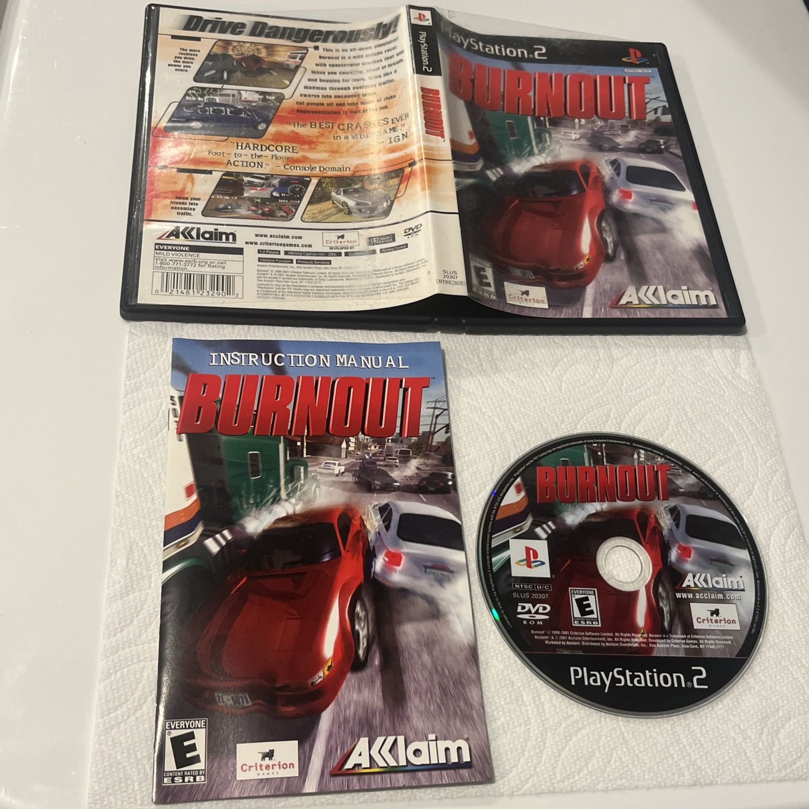 Burnout Sony PlayStation 2 PS2 Complete CIB w/ Manual