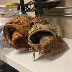 Barely Used Baseball Softball Gloves Kids Little League