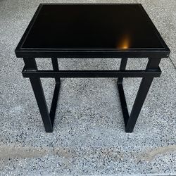 Black Glass Top End Table 