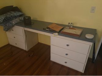 Sewing and craft tables.