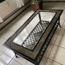 Glass top And stone coffee Table 