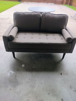 Love Seat Sofa , Grey- No pets, Smoke or Stains.