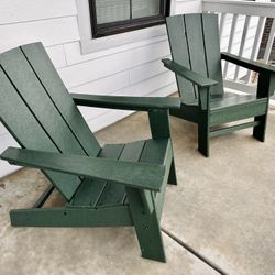 Set Of 2 POLYWOOD Outdoor Adirondack Chairs!
