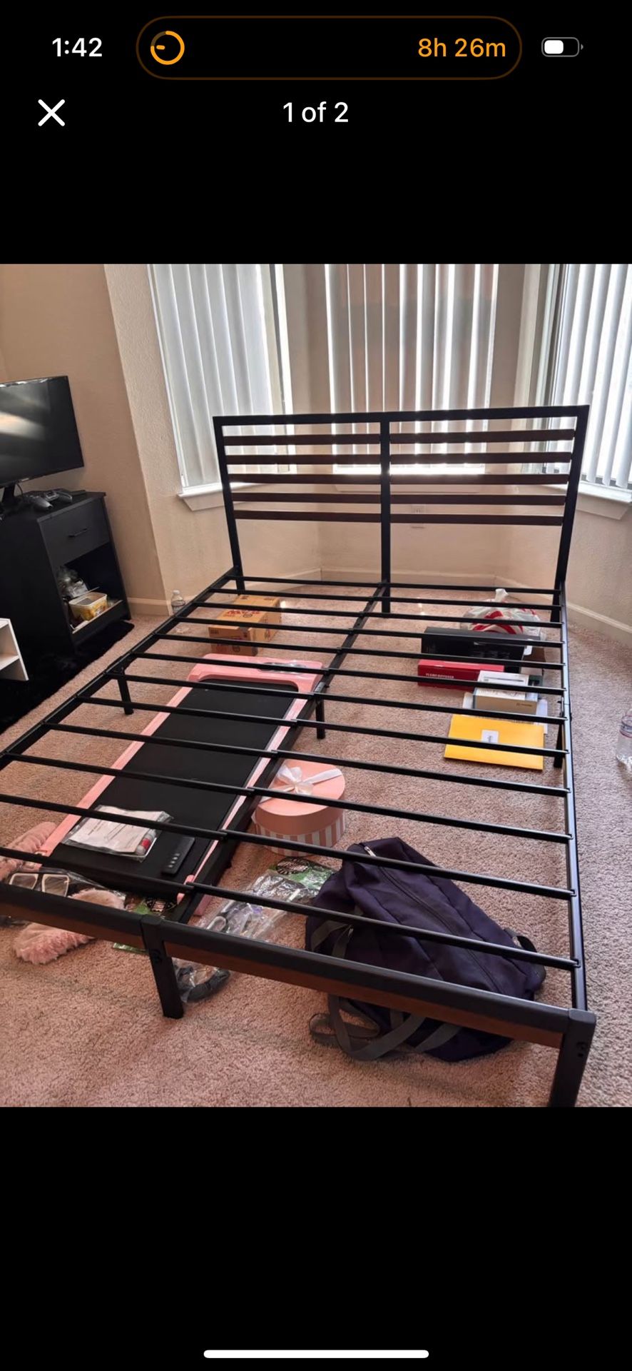 zinus bamboo queen bed frame