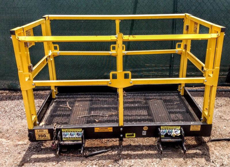 Forklift telehandler reach lift man basket