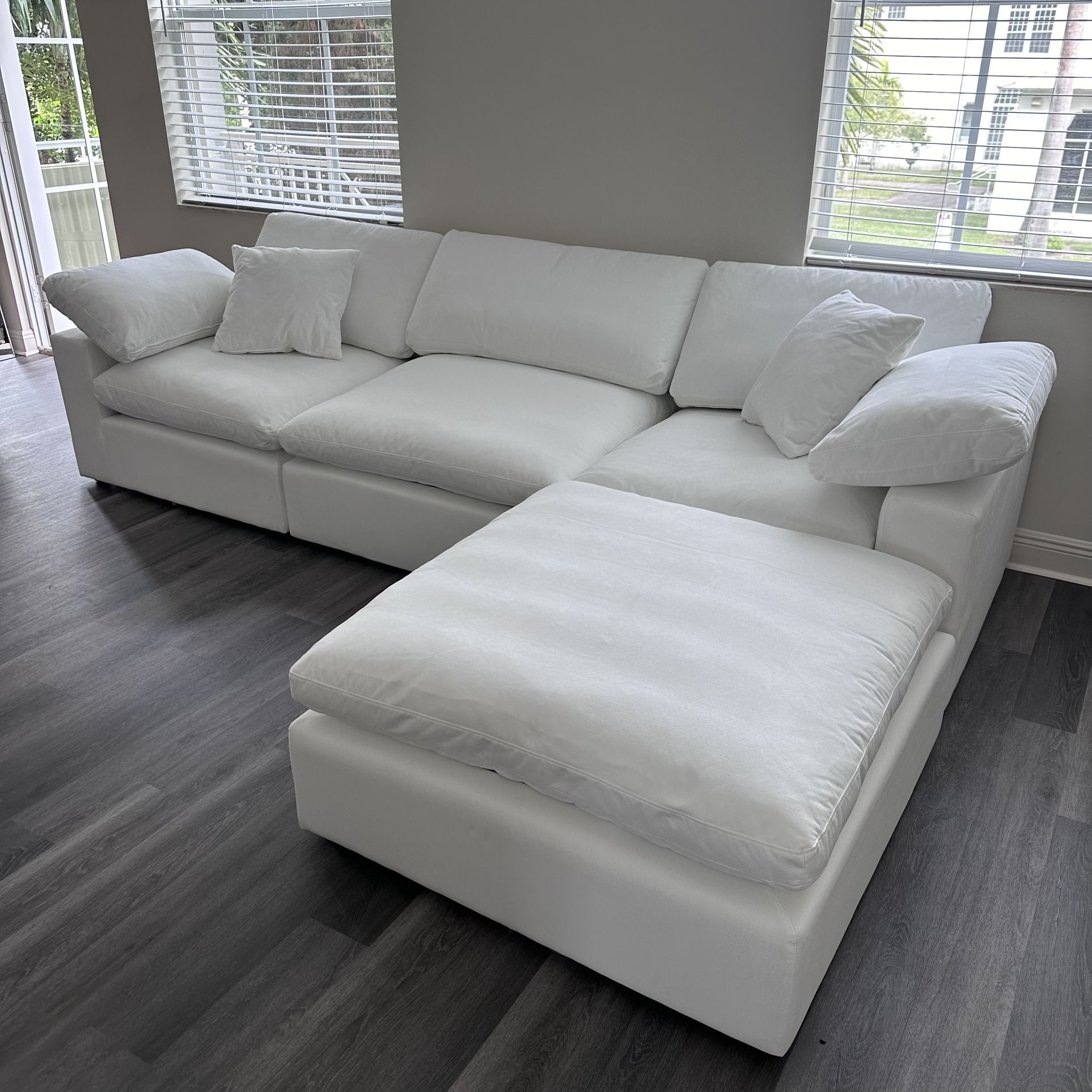 New White Sectional Cloud Couch Sofa