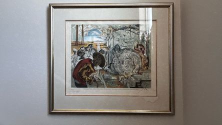 Salvador Dali Framed Signed Art Print with Signature
