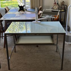 CB2 computer desk with laptop & monitor mount