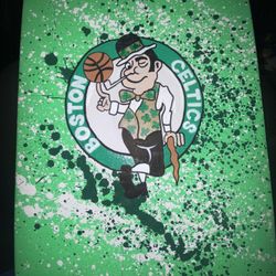Boston Celtics Hand Painted Canvas 